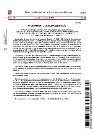 Imagen PADRÓN TASA POR SUMINISTRO DE AGUA POTABLE, ALCANTARILLADO Y DEPURACIÓN.